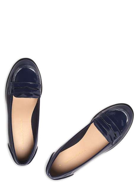 Navy Patent 'Lily' Loafers